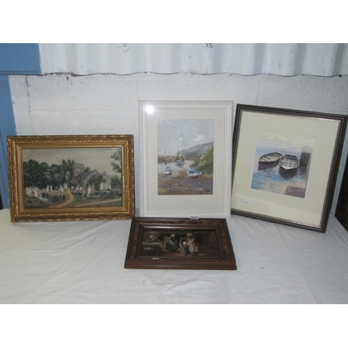 465 - Four Framed Pictures - Includes Two Watercolours.