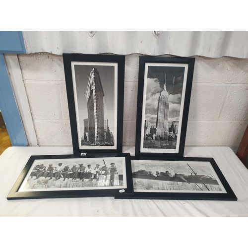 468 - 4 Black Framed Classic New York Photo Prints.