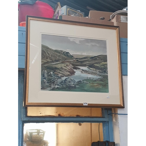 470 - Mountain Scene Watercolour Signed Irene Bache.