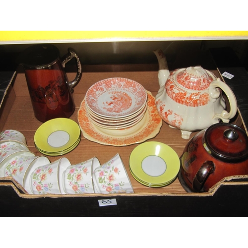 65 - Box to Include Part Tea Sets, Coffee Pot, Lidded Hot Water Jug etc.