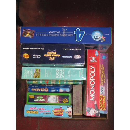 68 - Box of Assorted Games to Include Jigsaws, Monopoly etc.