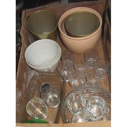 74 - Box of Pudding Basins, China & Glass Ware.