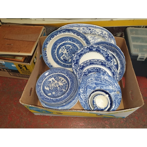 52 - Quantity of Blue & White Meat Plates, Other Plates, Small Jug & Bowl.