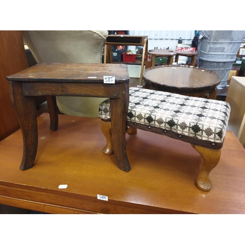 585 - Two Vintage Oak Stools.