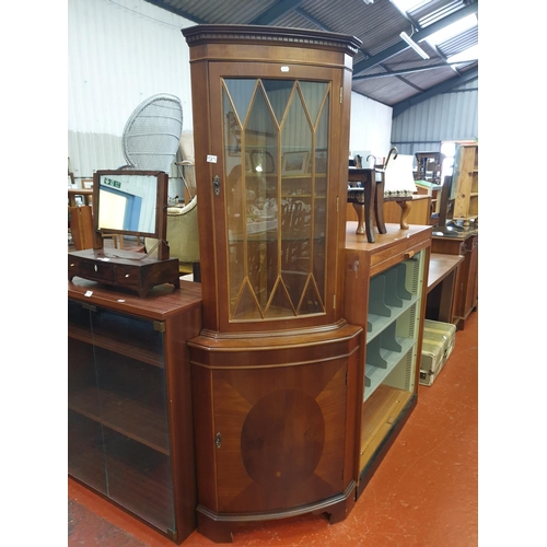 587 - Mahogany Glazed Corner Cabinet.