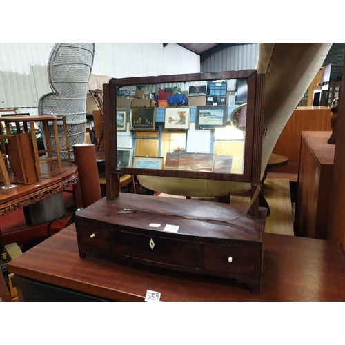 588 - Georgian Mahogany Three Drawer Vanity Mirror.