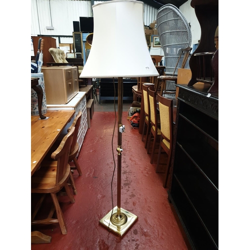 598 - Brass Column Based Standard Lamp.