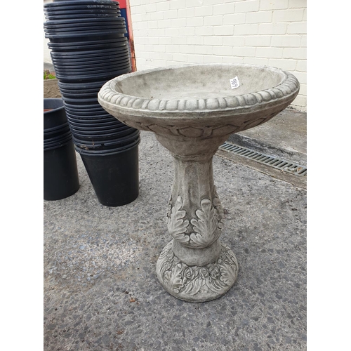 696 - Tulip Based Concrete Bird Bath.