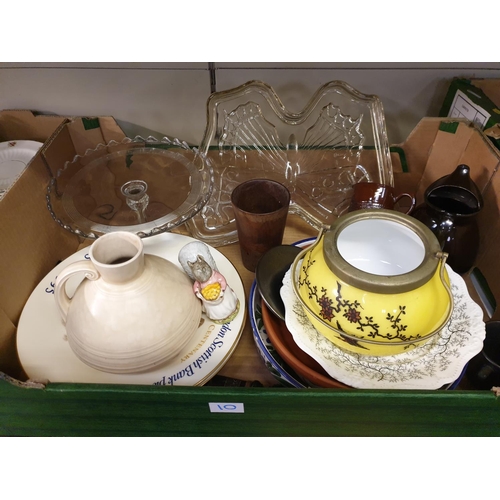 10 - Box to Include Spode Canterbury Cathedral Jubilee Plate c.1970, CWS Congleton E & I Cooperative Soci... 