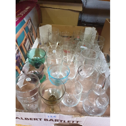 125 - Box of Various Drinking Glasses.