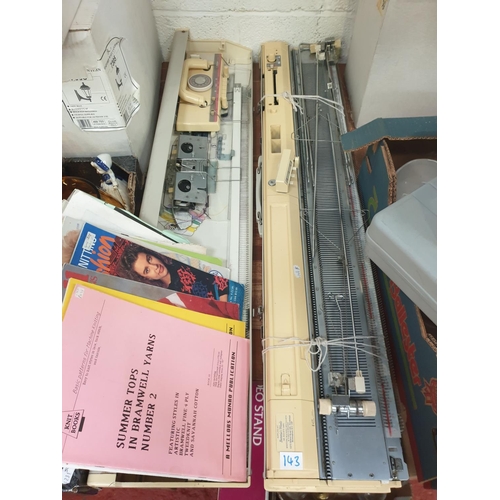 143 - Complete Brother KH-890 Knitting Machine with Punch Cards, pattern Boos, Carriage & Other Accessorie... 