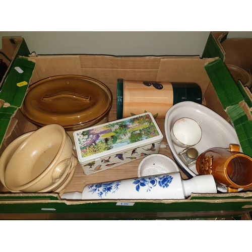 15 - Box of Assorted Cookware, Vase etc.