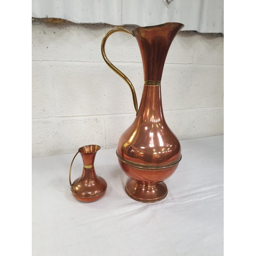 186 - Large Copper Ewer & Small Copper Jug.