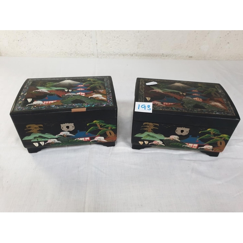 193 - Two Inlaid Oriental Jewellery Boxes.