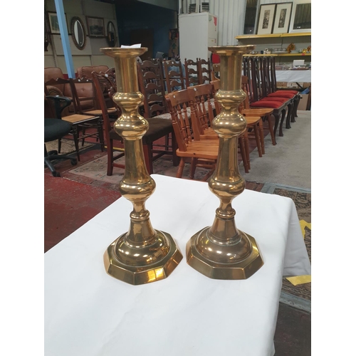 207 - Pair of Large Brass Candlesticks.