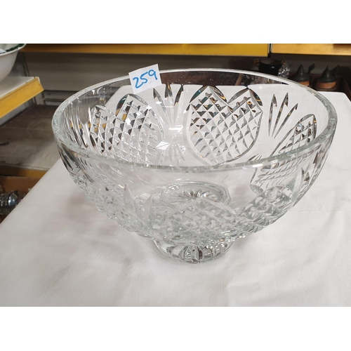 259 - Waterford Crystal Footed Fruit Bowl Etched Waterford Diameter c.20cm (c.8”).