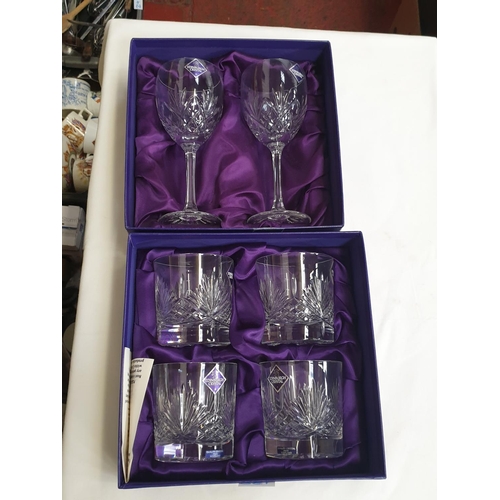 281 - Two Boxed Sets (4 Glass & 2 Glass) of Edinburgh Crystal Glasses.