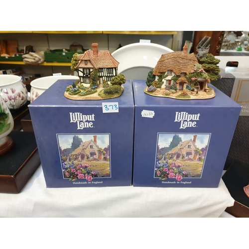 373 - Two Boxed Lilliput Lane Cottages - 