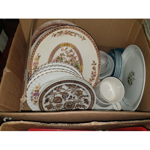 42 - Box of Assorted Plates, Cups & Saucers.