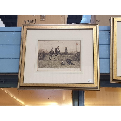 444 - Set of Four Framed Vintage Steeplechase Prints by Frannki Paton.