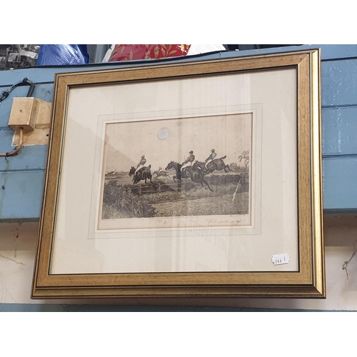 444 - Set of Four Framed Vintage Steeplechase Prints by Frannki Paton.