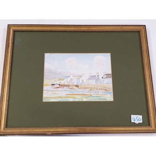 450 - Framed Signed Watercolour of Port William by 