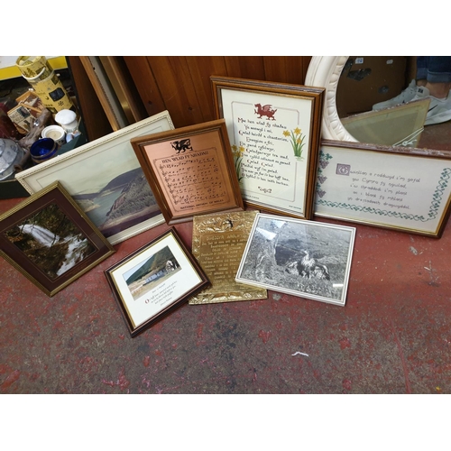 454 - Quantity of Local Interest Pictures, Anthem, Brass Plaque etc.