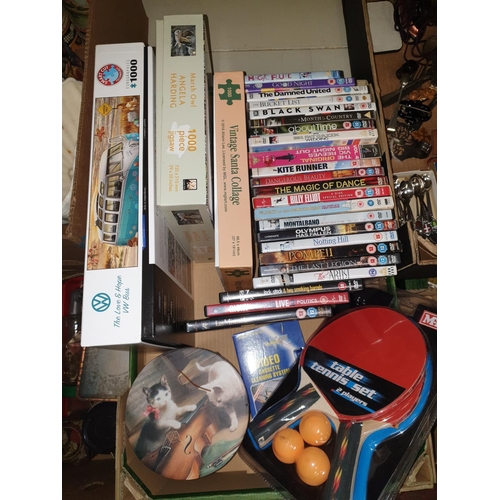 47 - Box of Assorted Games, Dvd's & Jigsaws.