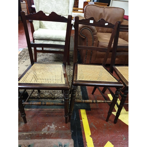 479 - Pair of Mahogany Framed Hall Chairs with Woven Seats.