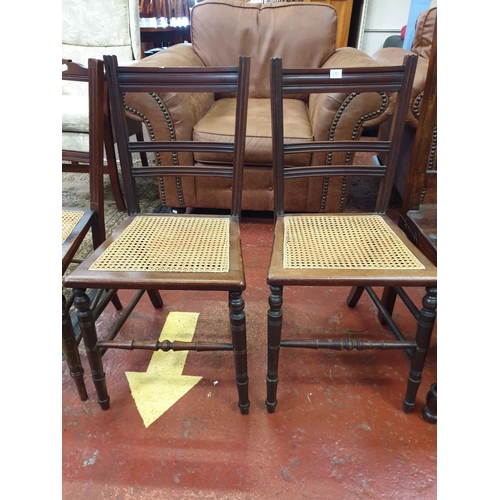 480 - Pair of Mahogany Corded Seat Chairs.