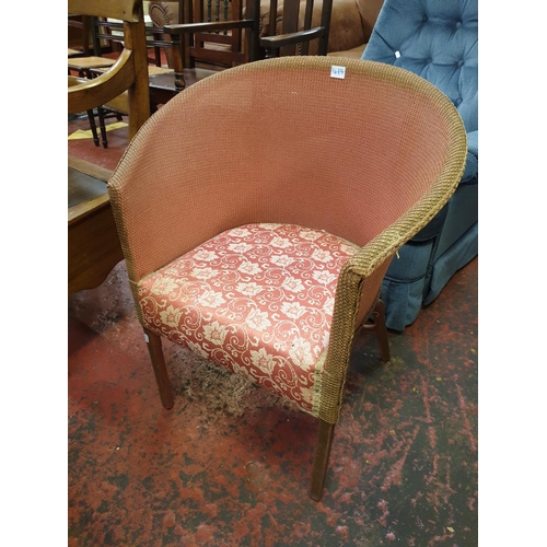 484 - Pink Lloyd Loom Style Bedroom Chair.