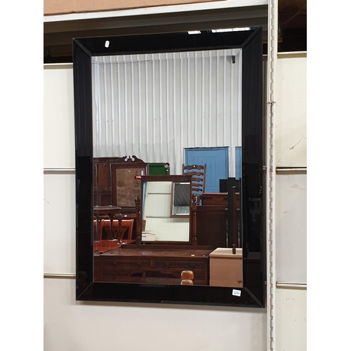 496 - Black Gloss Framed Wall Mirror.