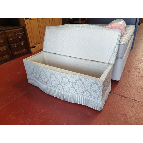 517 - Large Heavy Blanket Chest with Upholstered Top.