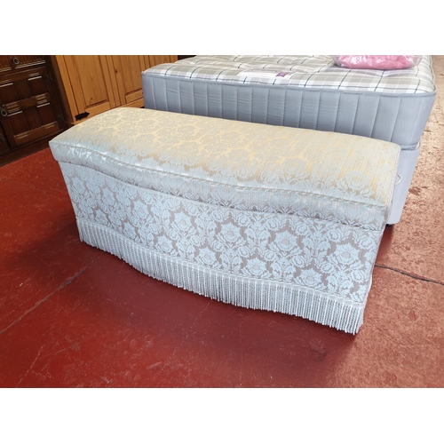 517 - Large Heavy Blanket Chest with Upholstered Top.