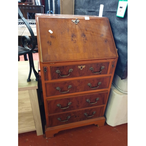 520 - Slim Yew Bureau over Four Drawers.