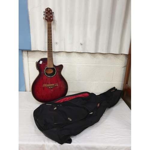 538A - Crafter FX 550 EQ Electro-Acoustic Guitar in Carry Case - One string missing.