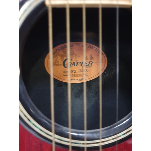 538A - Crafter FX 550 EQ Electro-Acoustic Guitar in Carry Case - One string missing.