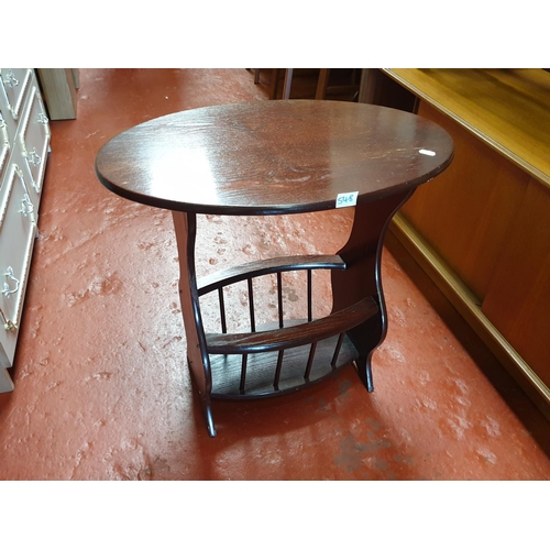 548 - Oval Mahogany Magazine Rack Table.