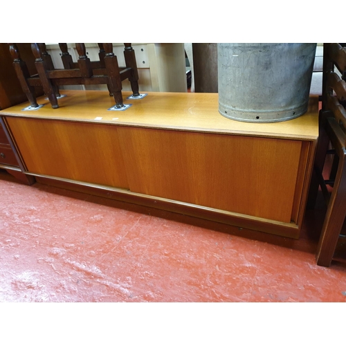 576 - Long, Low, G-Plan Two Sliding Door Record Cabinet.