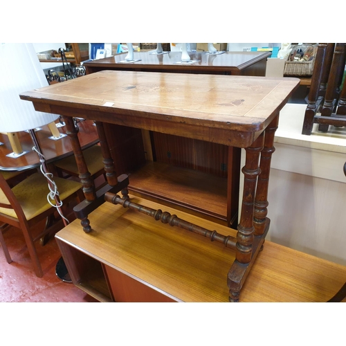 580 - Marquetry Married Hall Table with Inlaid Butterfly Top.