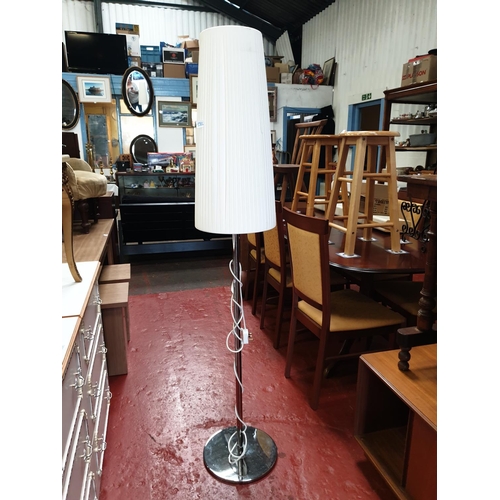 582 - Chrome Based Standard Lamp with Tall Shade.