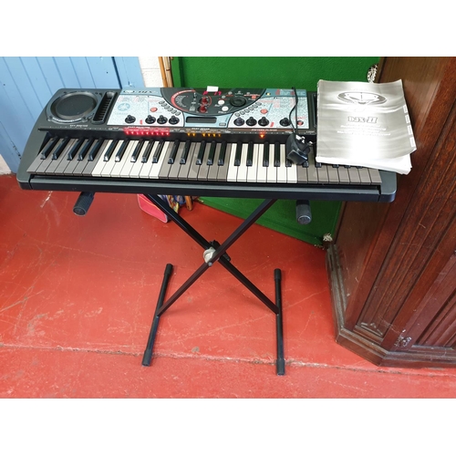 613 - Yamaha DJX-II Electric Keyboard, Working with Stand, Manual & Power Cable.