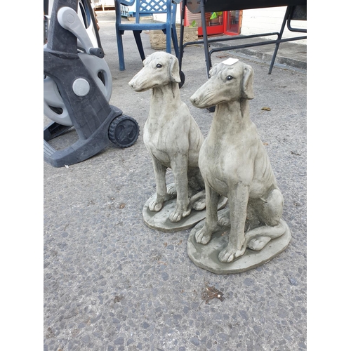 635 - Pair of Large Sitting Dog Garden Ornaments.