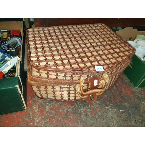 110 - Wicker Picnic Basket & Picnic Set.