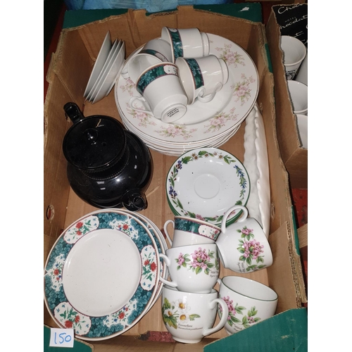 150 - Box of Plates, Cups & Saucers.