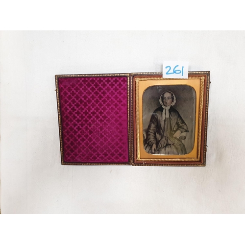 261 - Vintage Leather Wallet Photo Frame - worn spine, front and back separate.