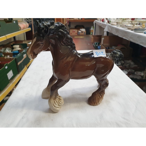 302 - Beswick Cantering Shire Horse Figure.