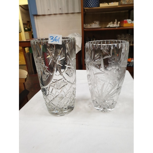 361 - Two Cut Glass Vases.