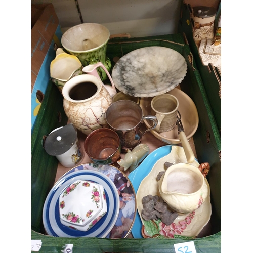 52 - Box of China, Vases, Jugs etc to Include Royal Albert & Carltonware.