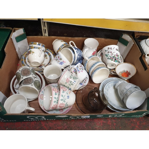 53 - Box of Part Tea Sets - Royal Kent, Duchess, Wedgwood etc.